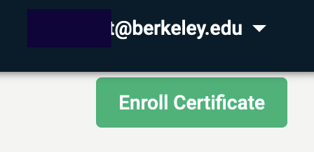 The Enroll Certificate button located in the navigation header.