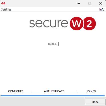 SecureW2 Installer Completed